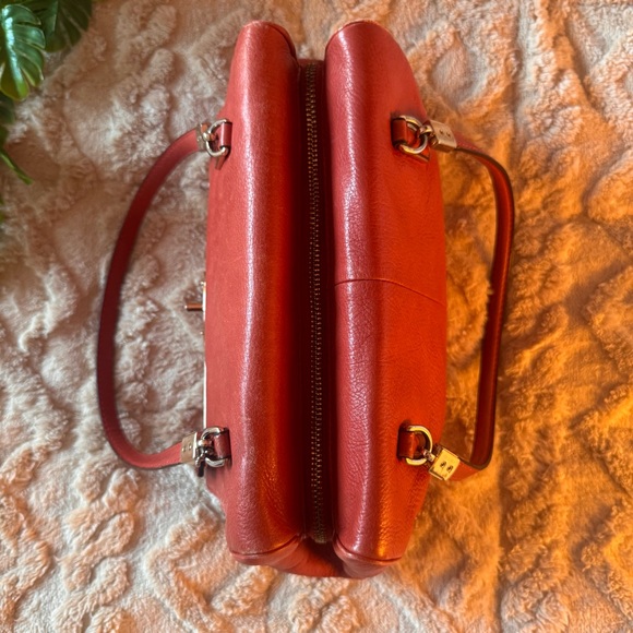 Coach Madison Madeline East West Leather Satchel | Detachable Crossbody | Coral - Picture 11 of 16